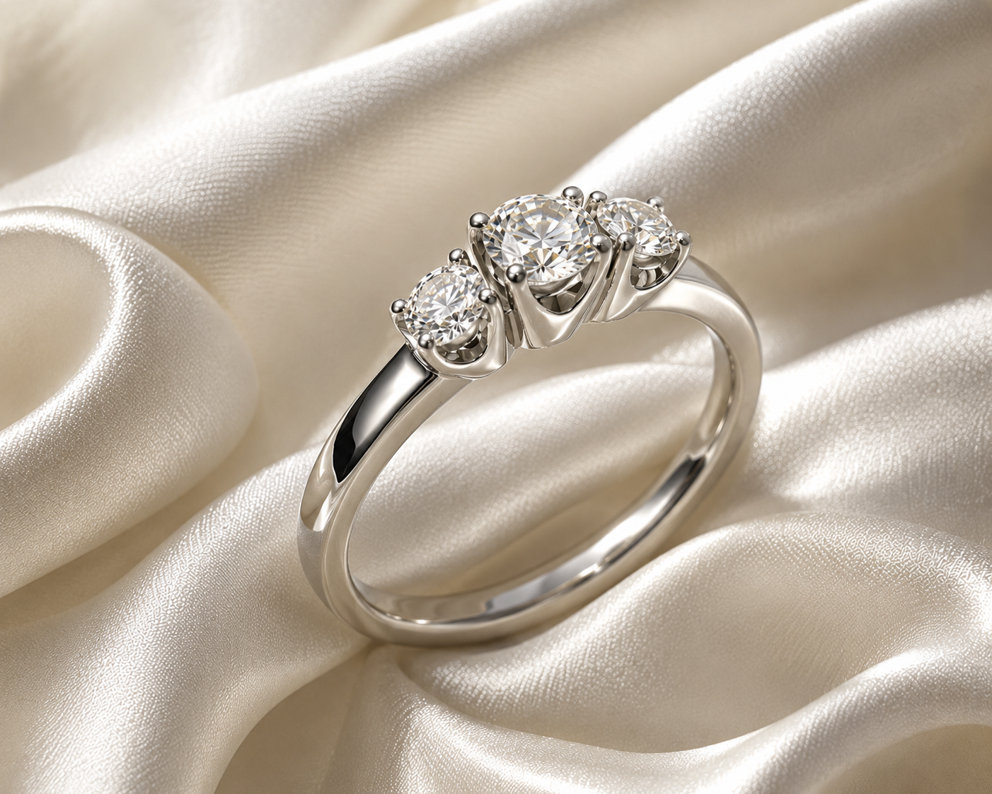 Argolla Trinidad en Oro Blanco 18k