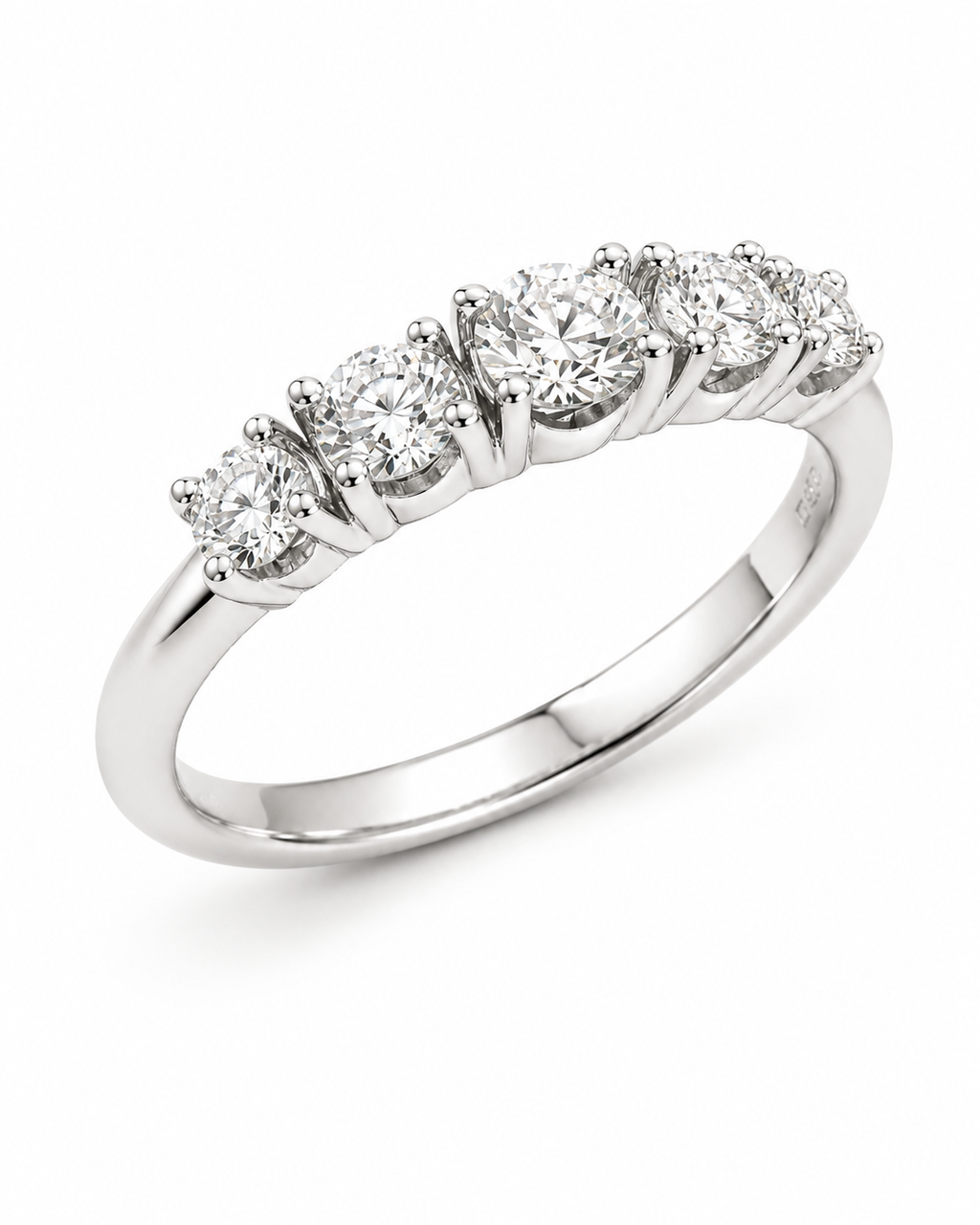 Argolla de Cinco Diamantes en Oro 18k