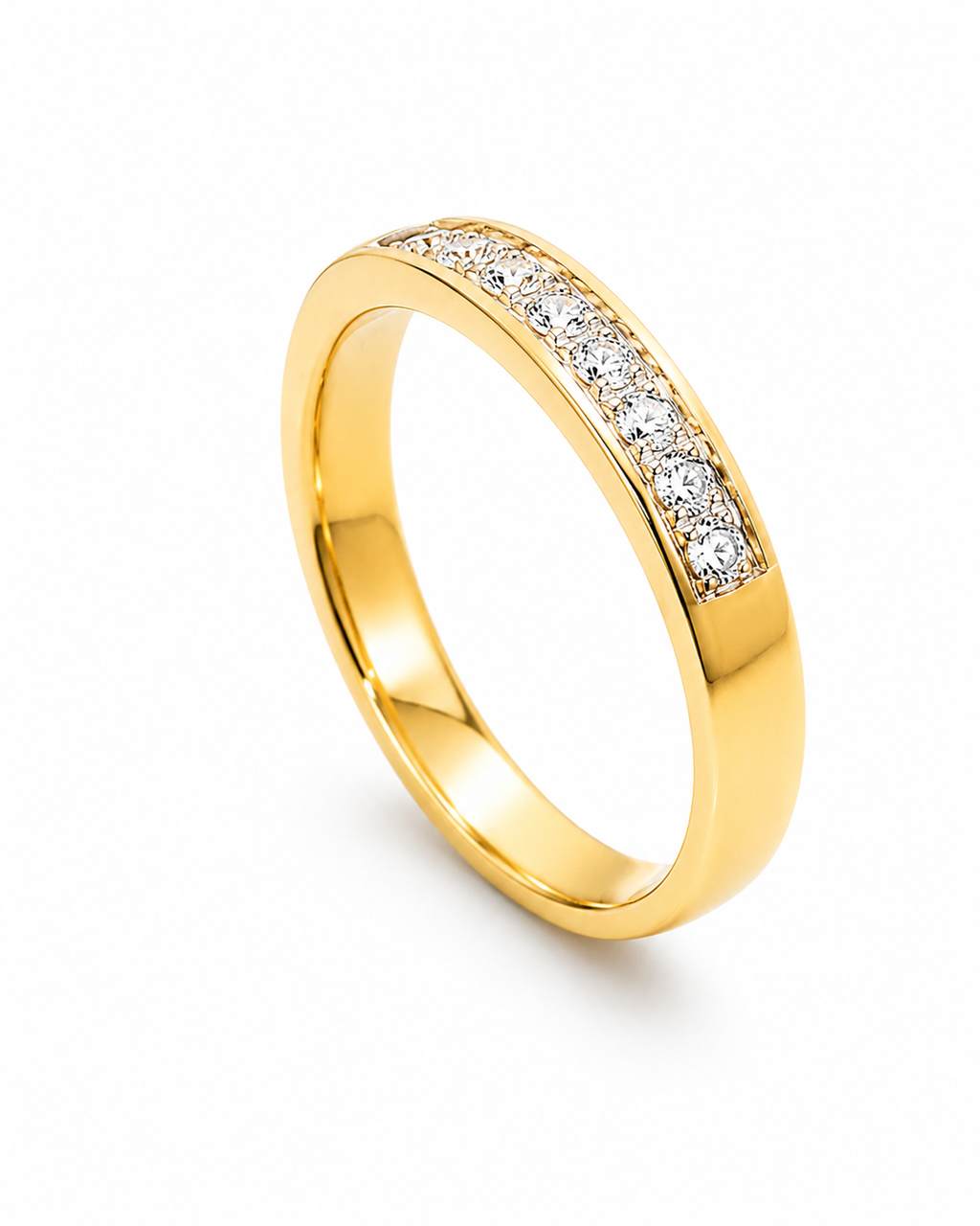 Argolla Oro 18K Franja de Piedras