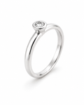 Argolla Solitario Oro Blanco 18K