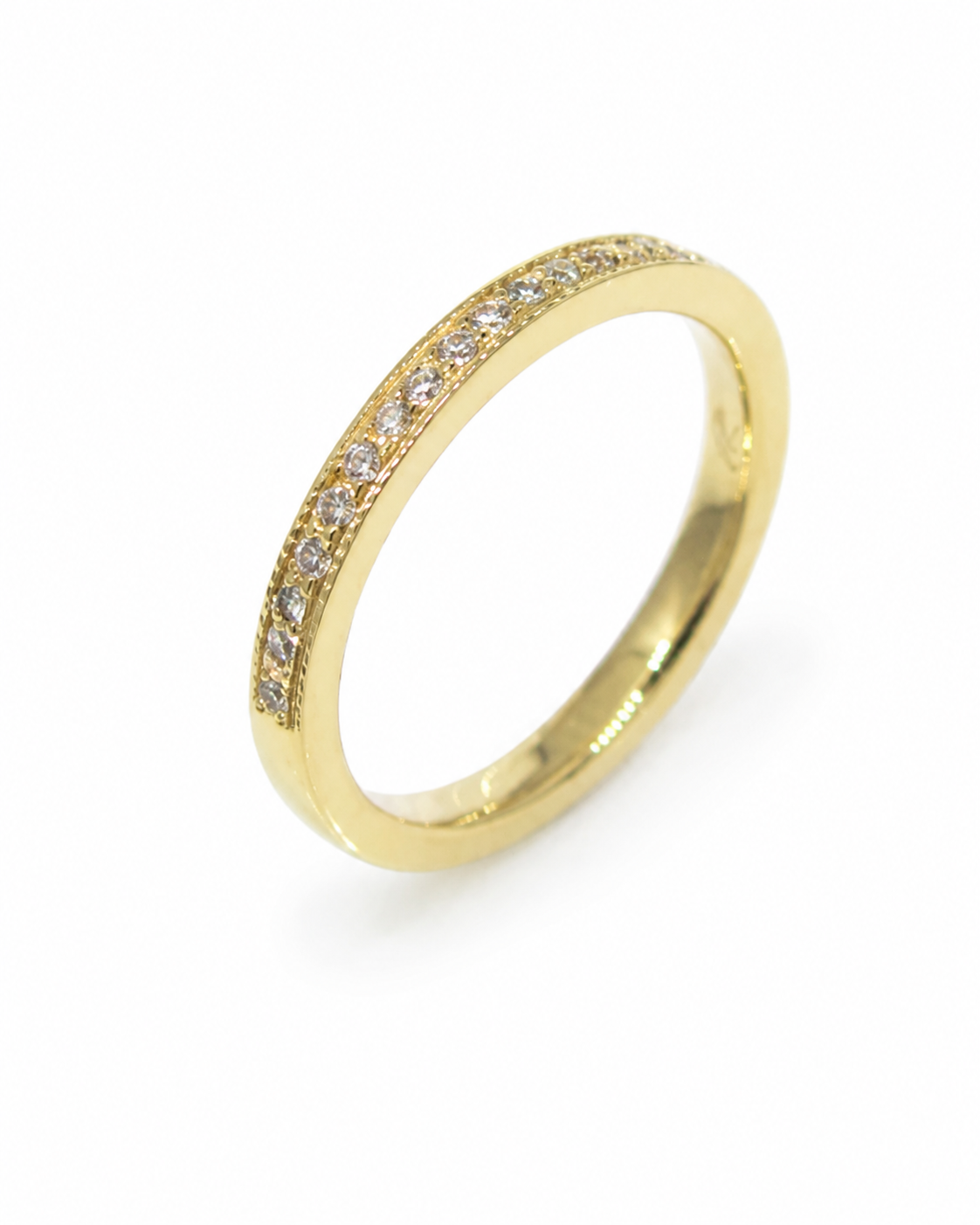 Argolla Oro 18K con franja de 17 Diamantes