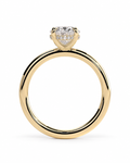 Anillo Diamante corte Oval Oro 18K y Riel de Diamantes
