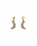 Aros Luna Diamantes y Oro 18K