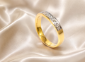 Argolla Oro 18K Franja de Piedras