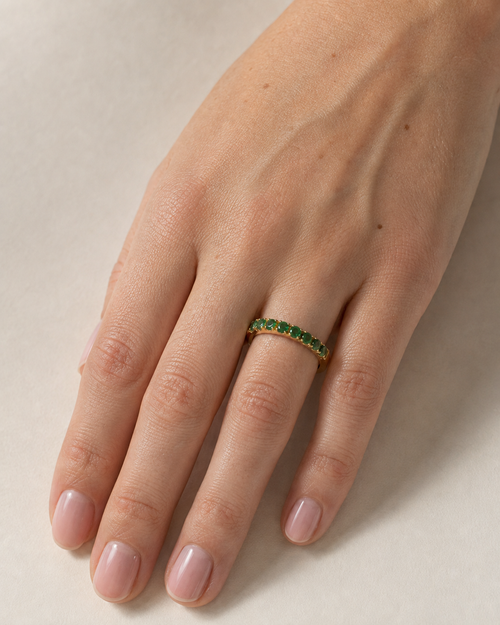 Anillo de Esmeraldas Colombianas en Oro 18K