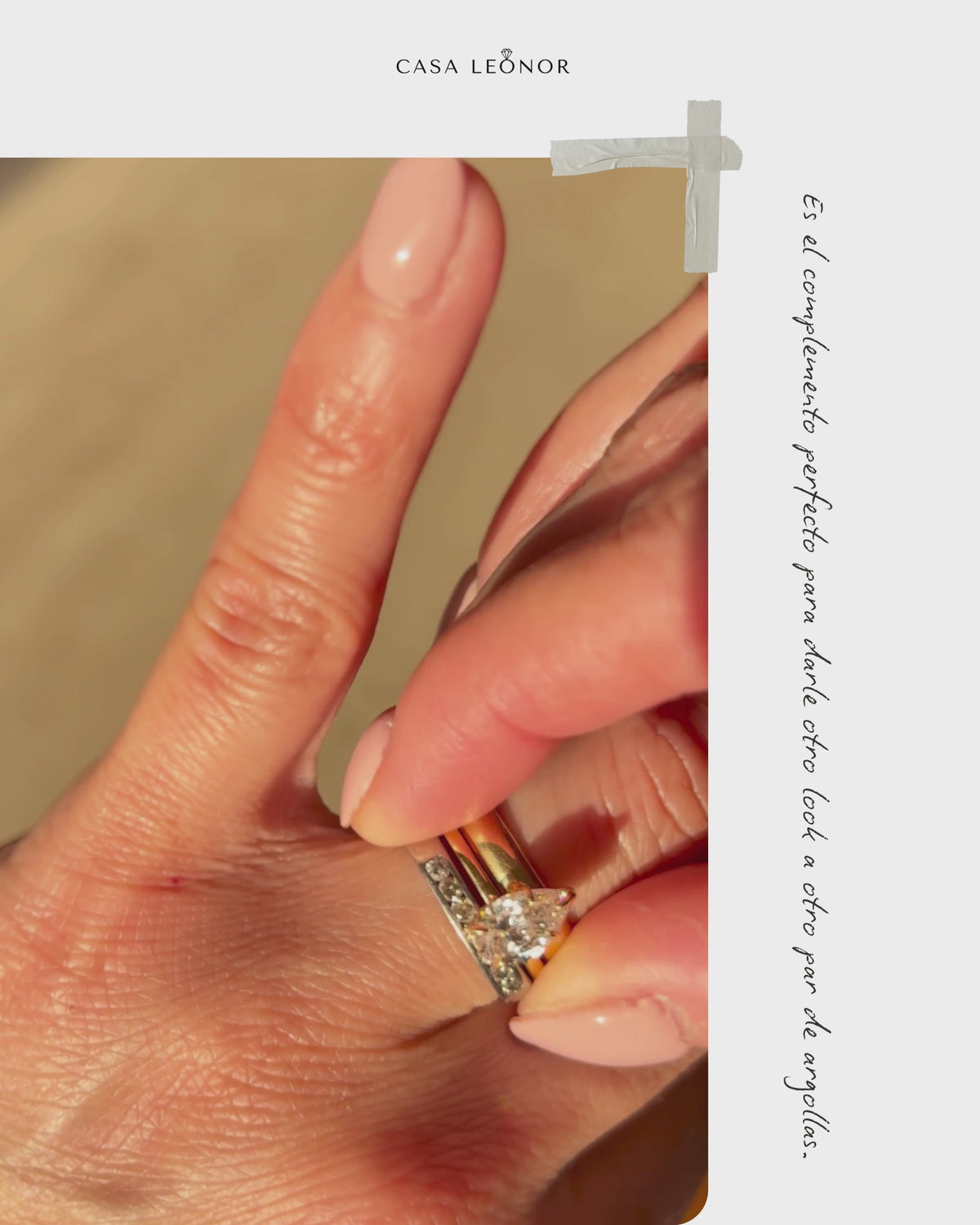 Anillo de Oro 18K con Diamante Corte Pera y Riel de 9 Diamantes